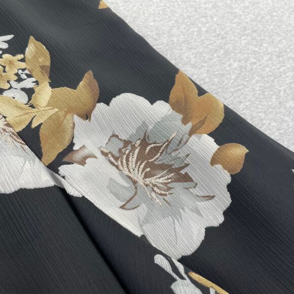 Y2K Vintage Apt. 9 Floral Skirt Womens M Black Gold Flared Ruffle Fairy Grunge - Picture 8 of 11